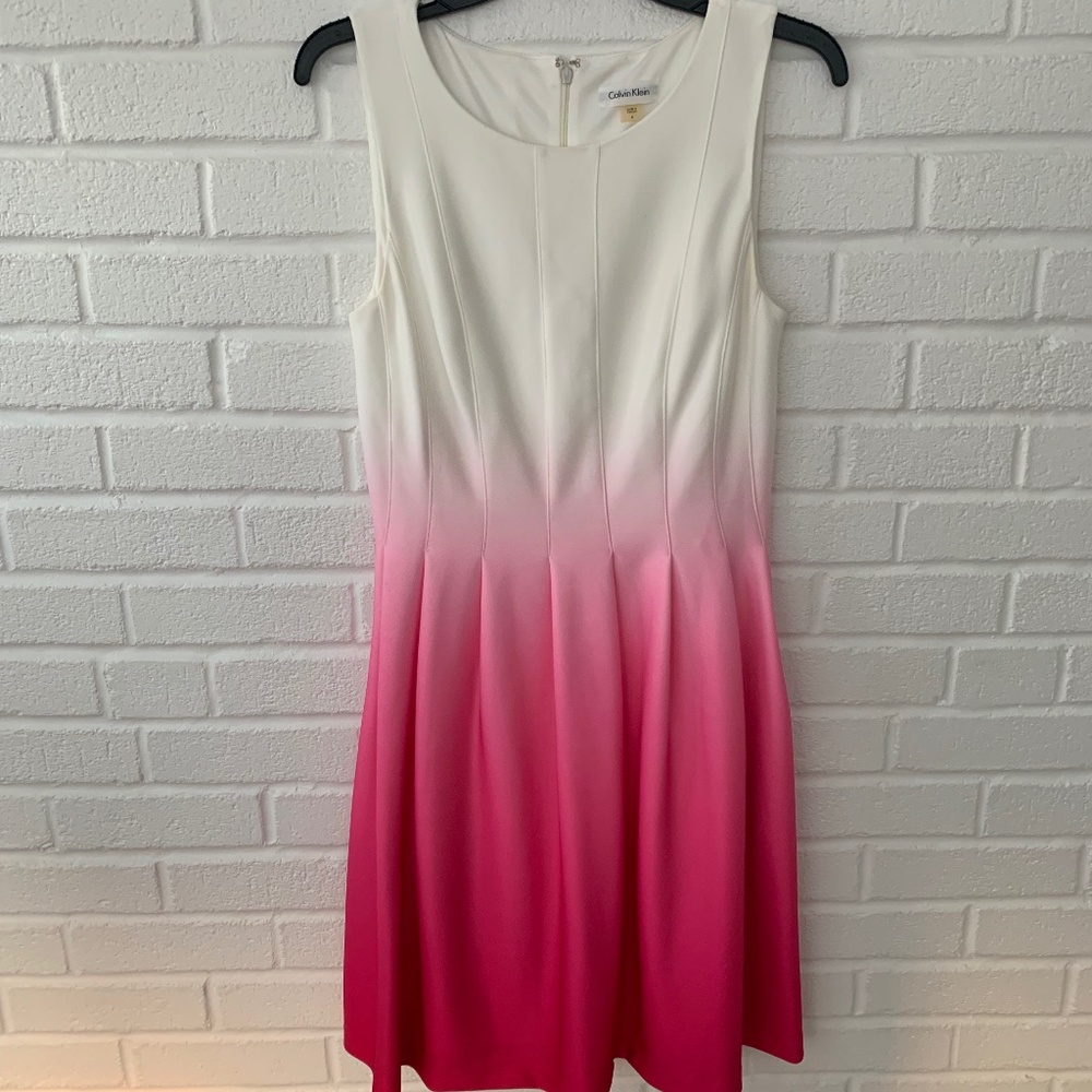 Calvin Klein White and Pink Dress